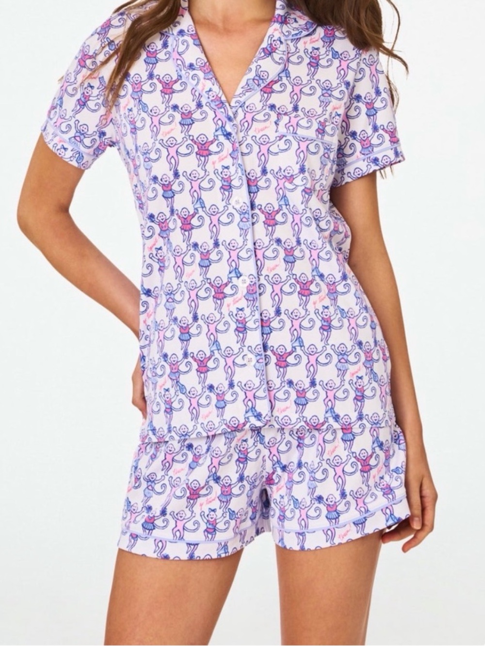 ON THE LOOKOUT FOR Roller Rabbit Cheer monkey print pajama set (DO NOT BUY THIS)